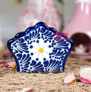 Original Talavera Servilletero Napkin holder handmade hand painted Mexican home kitchen decor coquette birthday gift for her made in Mexico