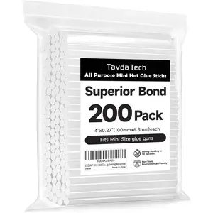 Mini Hot Glue Sticks,4" and 0.27'' Diameter for  Mini Glue , 200 Pack Multipurpose Hot Glue  Sticks for  Adults DIY Art Craft Gluing Sealing Repairing