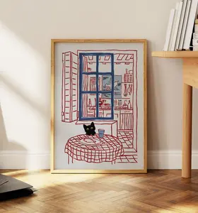 Cat Poster, Wall Art Kitchen Vintage Home Decor, Cute Bathroom Poster, Poster Prints No Framed, Gifts For Cat Lovers