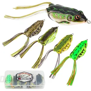 Soft Frog Lures, Topwater Swimbaits for Bass Fishing, Realistic PVC Design, Weedless Hooks, Perfect for Freshwater & Saltwater, Effective Fishing Lures for Pike & Snakehead fishing  baits topwater frog