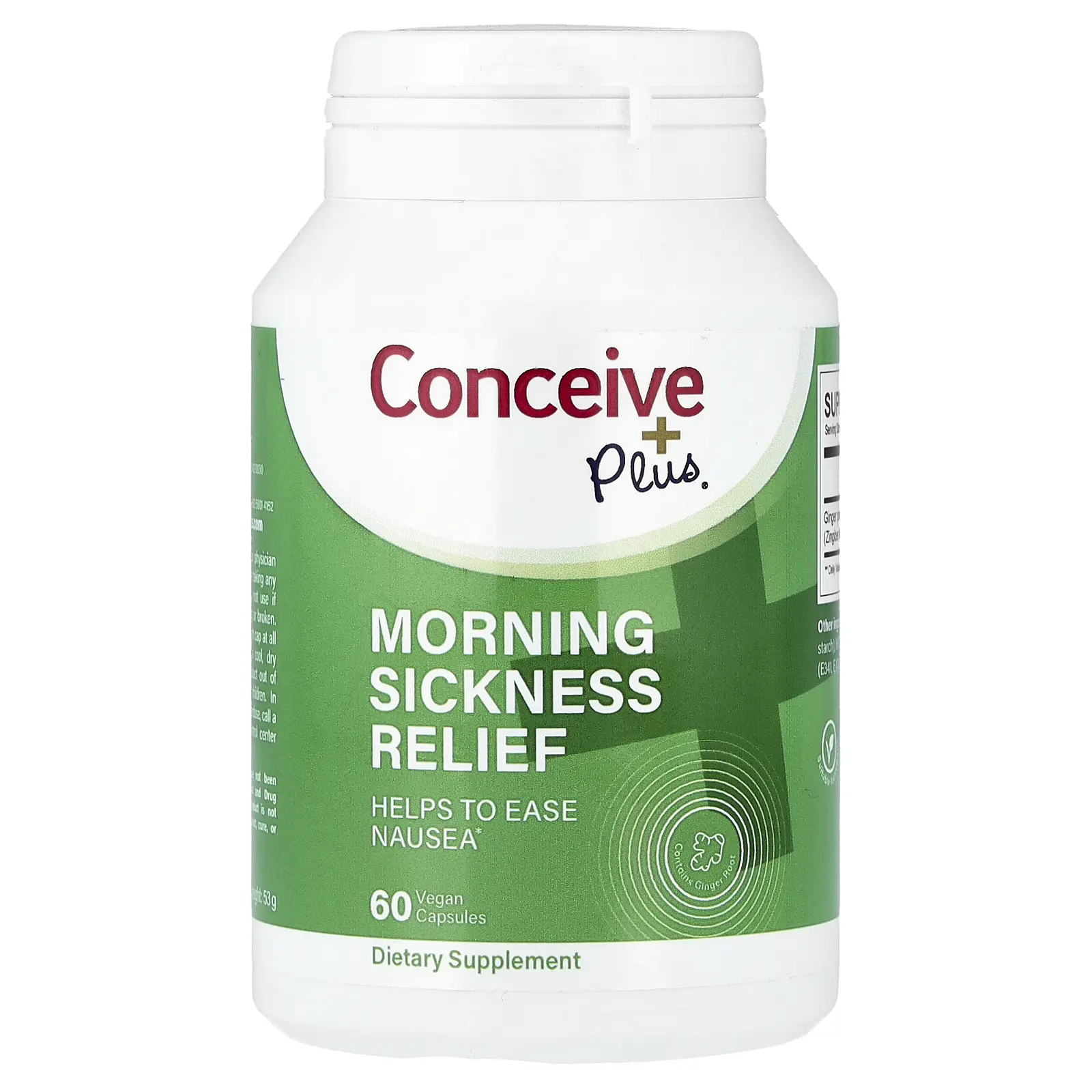 Conceive Plus Morning Sickness Relief, 60 Vegan Capsules (500 mg per Capsule)