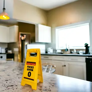 Novelty folding funny desk office sign miniature wet floor style Decor Prop