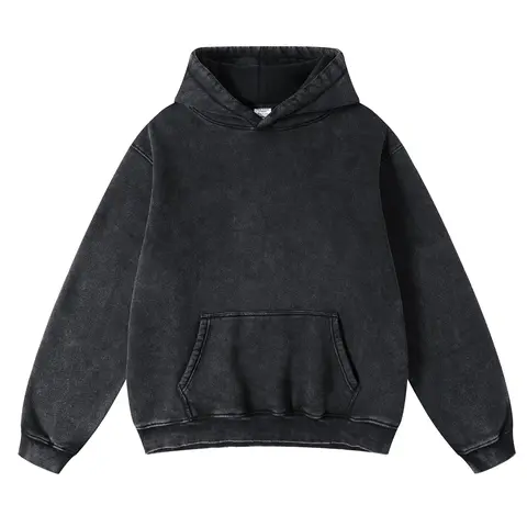 FAIABLE Unisex Casual Oversized Vintage Wash Hoodie Plush Heavyweight Cotton for Couples Stylish Streetwear College Winter Long Sleeve Sweatshirts