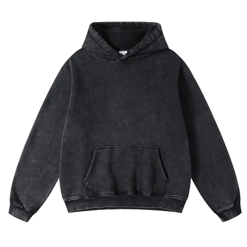 FAIABLE Unisex Casual Oversized Vintage Wash Hoodie Plush Heavyweight Cotton for Couples Stylish Streetwear College Winter Long Sleeve Sweatshirts