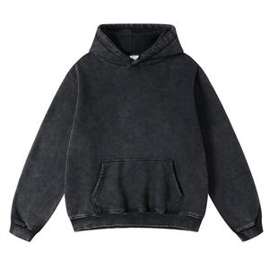 FAIABLE Unisex Casual Oversized Vintage Wash Hoodie Plush Heavyweight Cotton for Couples Stylish Streetwear College Winter Long Sleeve Sweatshirts