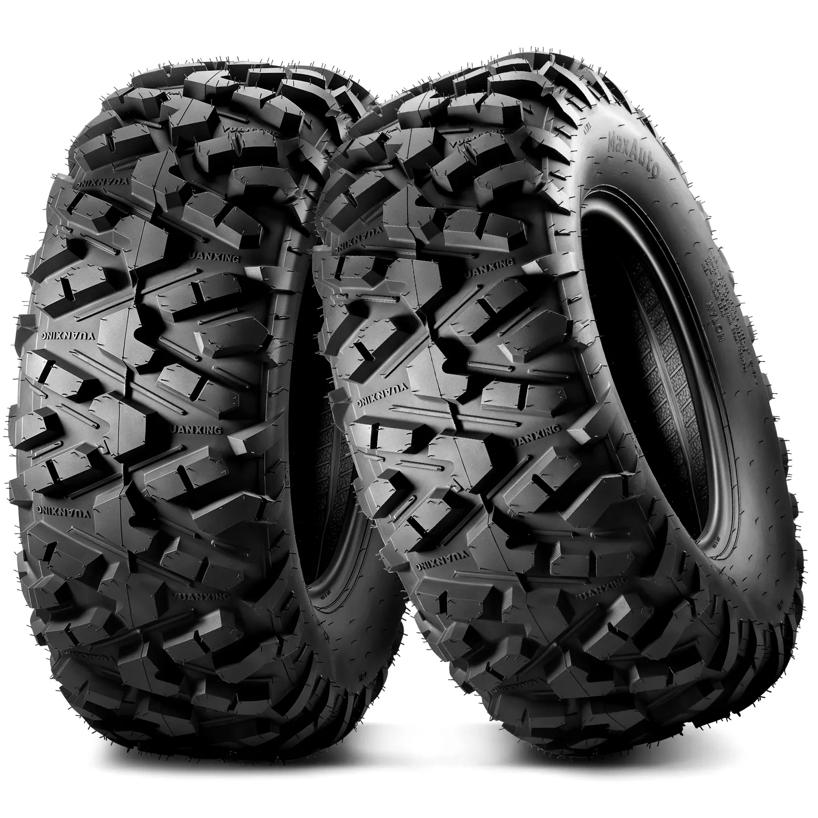 MaxAuto Set of 2 AT25x10-12 ATV/UTV Tires, 25x10x12 Mud Sand Tires,6Ply Tubeless