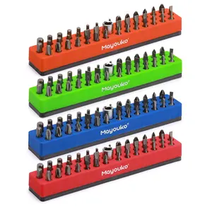 4PCS 1/4" Magnetic Hex Bit Holder Rack Organizer, 172 Holes, 1/4-Inch Drill Bit Holder, 4 Racks, Magnetic Bit Holder with Magnet Base for Screwdriver Bits