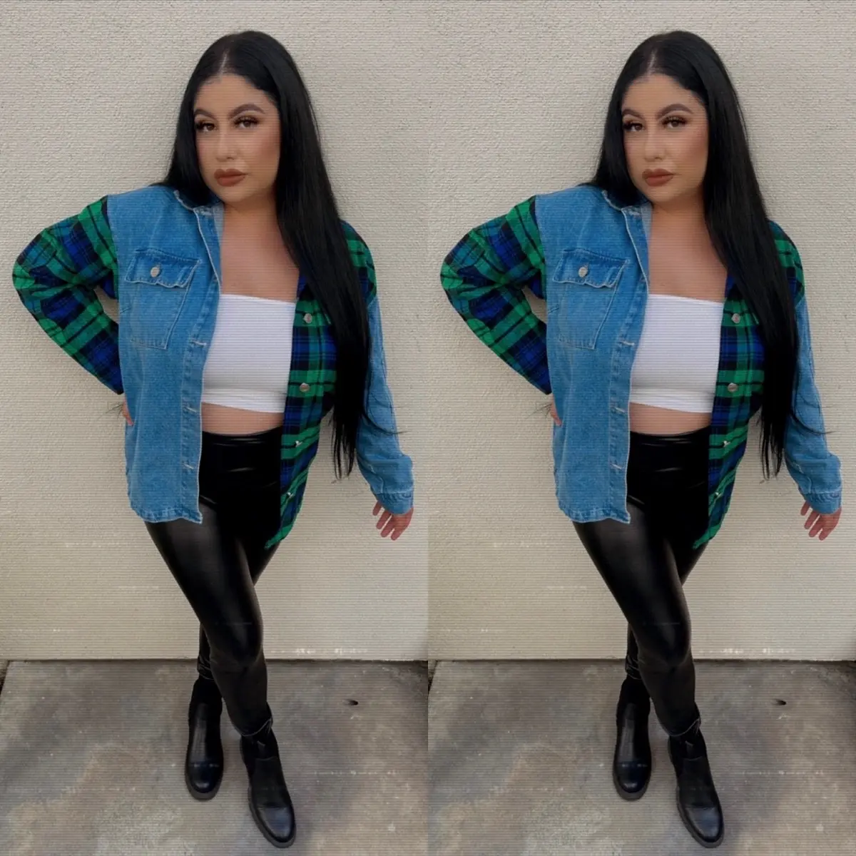 Plaid Jean Jacket