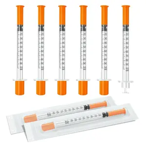 1ml Syringe 31G 5/16" 8mm, U-100 Lab Supplies, Individually Wrapped Pack of 100
