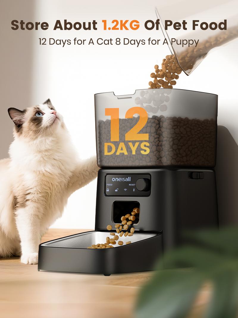 oneisall  Smart  Pet  Feeder, 3.5L Automatic Food Dispenser for Cats, dogs，Small Pets Indoor, Timed and quantitative dry food cat feeder