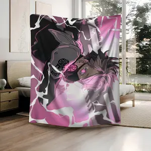 1Pc GEN NARUMI Graphic Printed Flannel Throw Blanket - 100 Polyester, Soft Sofa, Chair and Sofa Cover, Large Size Living Room, Bedroom, Picnic Decoration, Multi-Purpose Blanket, Unique and Gift