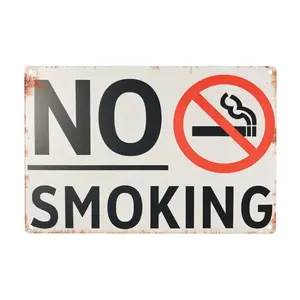 Vintage 'No Smoking' Metal Tin Sign - Perfect for Kitchen, Bar, Club, or Living Room Wall Decor, Perfect for Room Decor Home Decoration