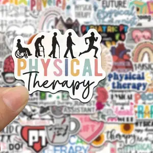 50 Pack Of Physical Therapy PT Themed Stickers and Decals. Water Bottles, Notebooks, Laptop, Luggage and more