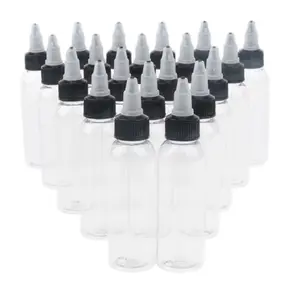 Hair Oil Bottle 100pcs 120ml 4 oz Clear Plastic with Black Cap for Easy Application and Precision