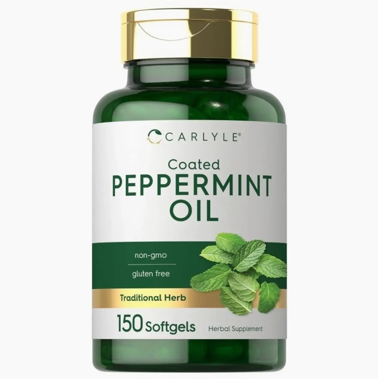 Peppermint Oil Capsules | 150 Softgels | Herbal Supplement | Non-GMO, Gluten Free
