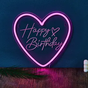 Happy Birthday Neon Sign, 1 Count USB Powered Neon Sign, Indoor Birthday Party Decoration Light, Home Decor for Living Room, Bedroom, Party, Wedding, LED Neon Lights