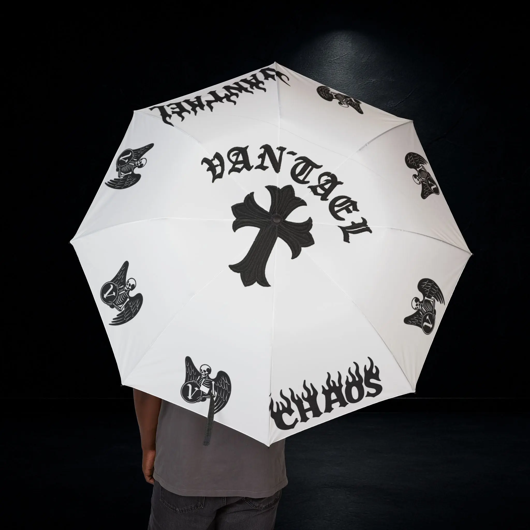 Gothic Graphic Umbrella -Storm Shield with Angel and Chaos Design, Unique Gift for Rainy Days, Goth Style