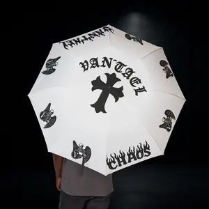 Gothic Graphic Umbrella -Storm Shield with Angel and Chaos Design, Unique Gift for Rainy Days, Goth Style