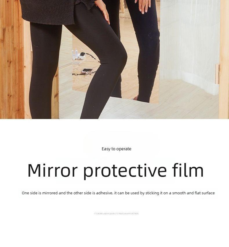 Self-adhesive mirror sticker with backing tape, 20 × 40 inch, soft glass mirror for self-service/glass doors, home use, full-length mirror, Instagram‑style bedroom reflective film