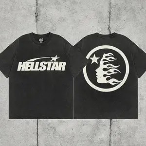 Hell-star Logo Y2K Aesthetic T Shirt, Harajuku Tee, Goth Punk T-Shirt, Alternative Clothing, Y2k Graphic Shirt, Shirt, Cotton Shirt, Vintage Shirt, Crewneck Shirt, Streetwear, Oversized T-Shirt Casual Top Unisex Gift for Him VZS