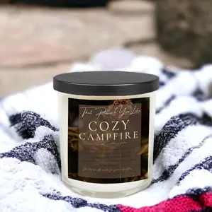 Cozy Campfire Candle 8oz, Non-Toxic, Coconut Apricot Wax