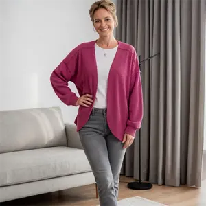 Urban Ribbed Hot Pink Open Cardigan