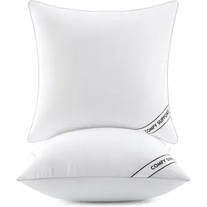 26x26 Inch Euro Pillows Inserts, Pack of 2 Down Alternative Virgin Filling Comfy Support Throw Pillows for Sofa Couch Bed