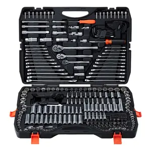 VEVOR 308-Piece Mechanics Tools Set - 1/4 in, 3/8 in, 1/2 in Drive SAE & Metric Socket Set with Wrenches, Screwdriver Bits, Accessories, Storage Case for Automotive Repair,summervibes