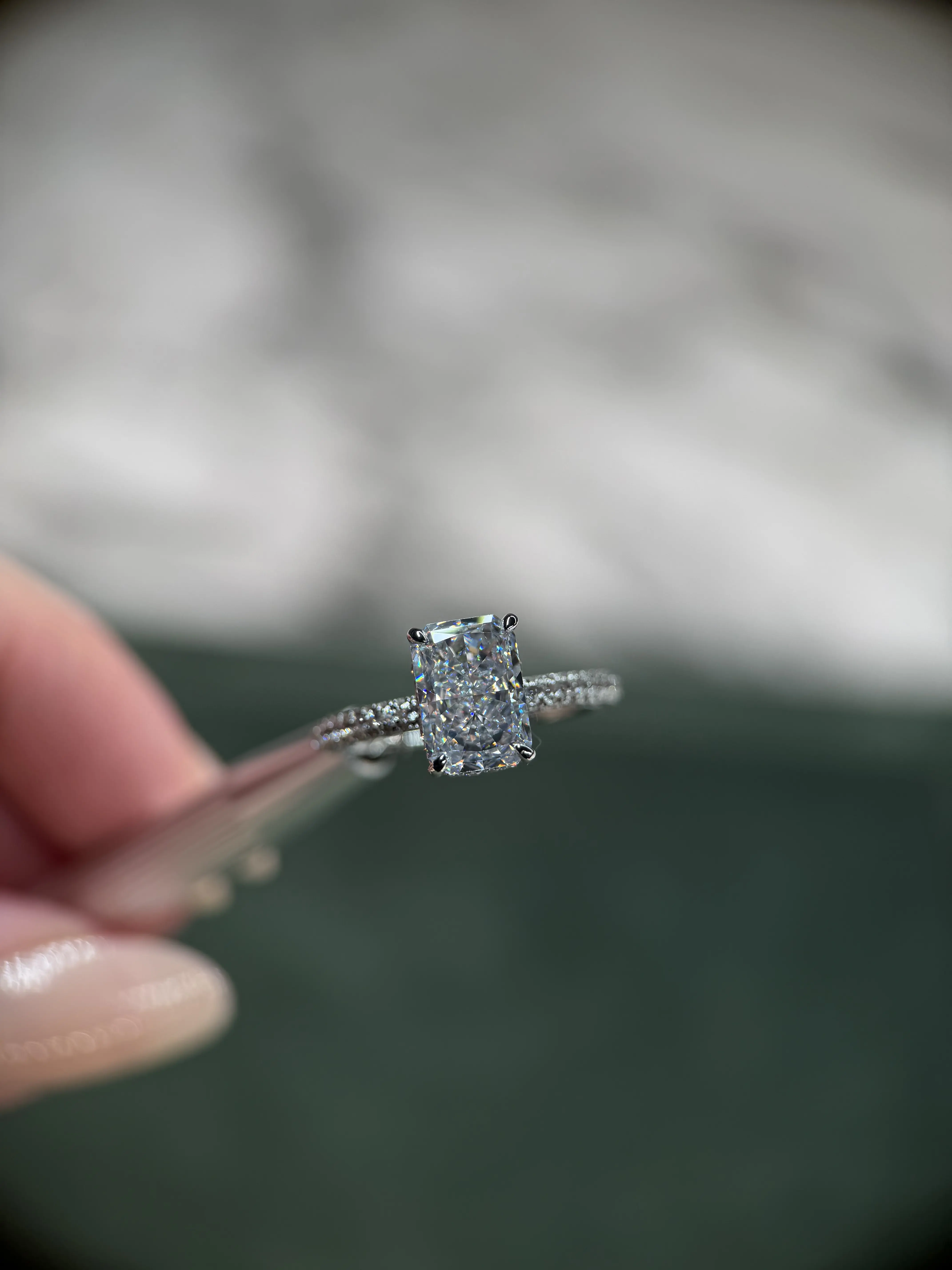Style 2 Simulated Radiant Diamond Ring 2.5 ct