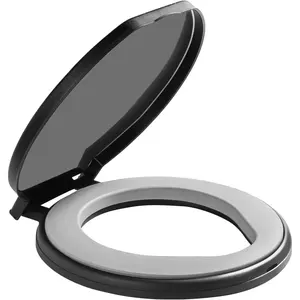 Bucket Toilet Seat with Soft Cushion, 5 Gallon Bucket Toilet Seat with 270°Rotatable Lid, Luggable Loo Camping Toilet Seat for Adults and Kids (Black: Extra Large)