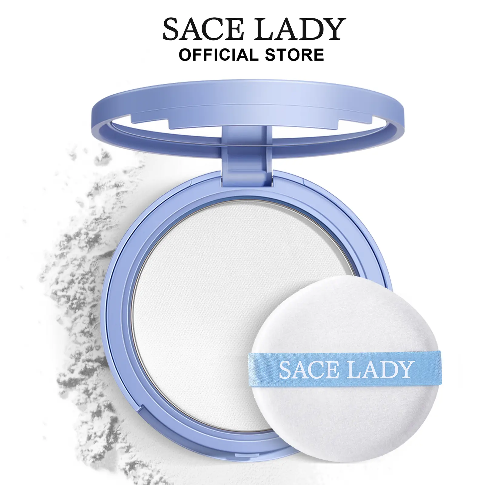 SACE LADY Oil Control Face Powder Matte Waterproof Lasting Setting Powder Face Makeup With Puff 0.35Oz