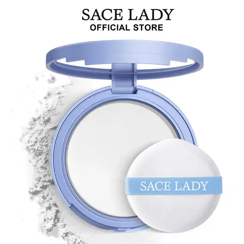 SACE LADY Face Makeup Compact - 0.35Oz Translucent, Silky Touch, Comfy-on-Skin, Long-Lasting Lightweight Matte Powder with Puff, Oil Control, Waterproof, Pat to Reduce Shine for Adults