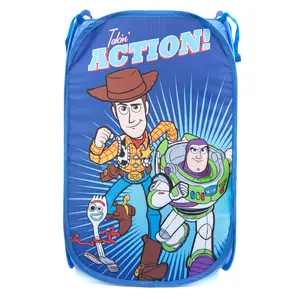 Jay Franco Disney Pixar Toy Story Pop Up Hamper - Mesh Laundry Basket/Bag with Durable Handles - Features Woody, Buzz Lightyear & Forky (Official Disney Product)