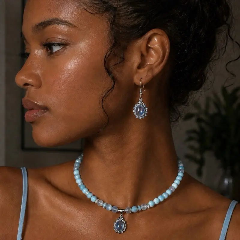 Larimar and  Aguamarine Set