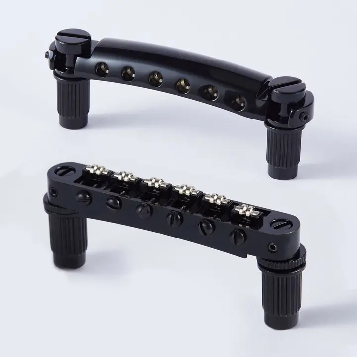 Guyker Electric Guitar Bridge Set Roller Saddles Smooth Vibrato GM005+GS001