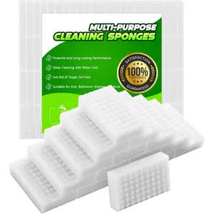 Sponge Eraser 50 Pack 2X Density and Long Lasting Melamine Sponges for Kitchen Bathroom Multi Surface Power Scrubber Foam Cleaning Pads - Bathtub, Floor, Baseboard, Bathroom, Wall Cleaner