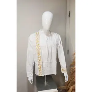 Guayabera for men white and gold