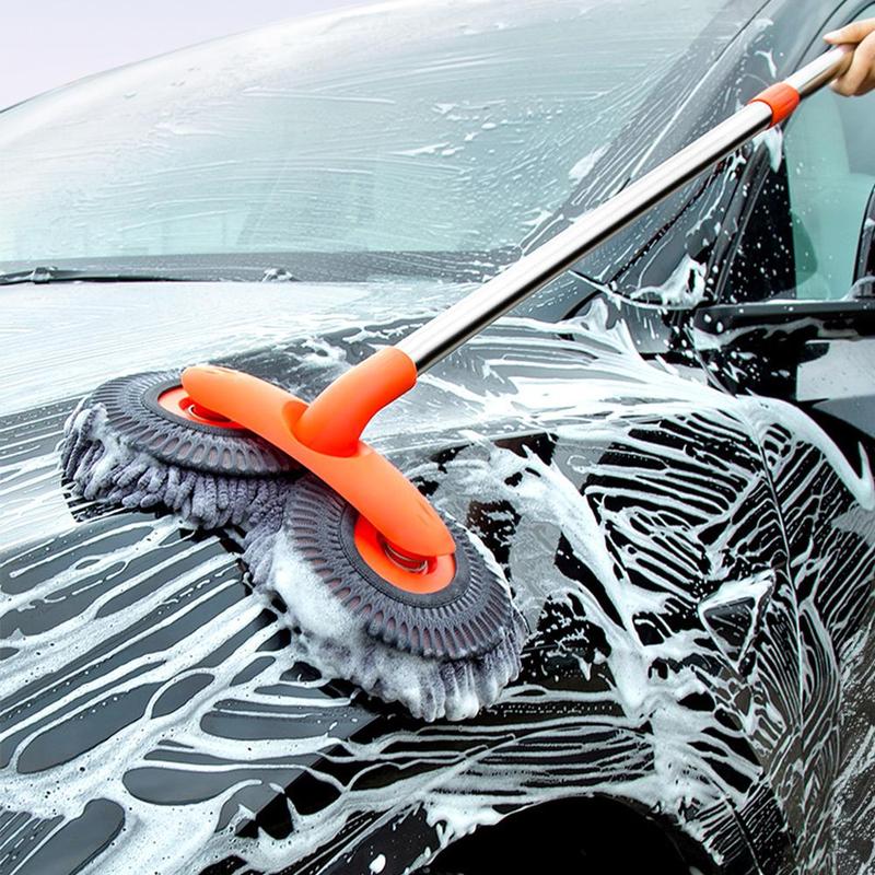 Long Handle Car Wash Mop, 360 °     Rotating Retractable Brush for Cars, RV, Trucks and SUVs, for Home Cleaning