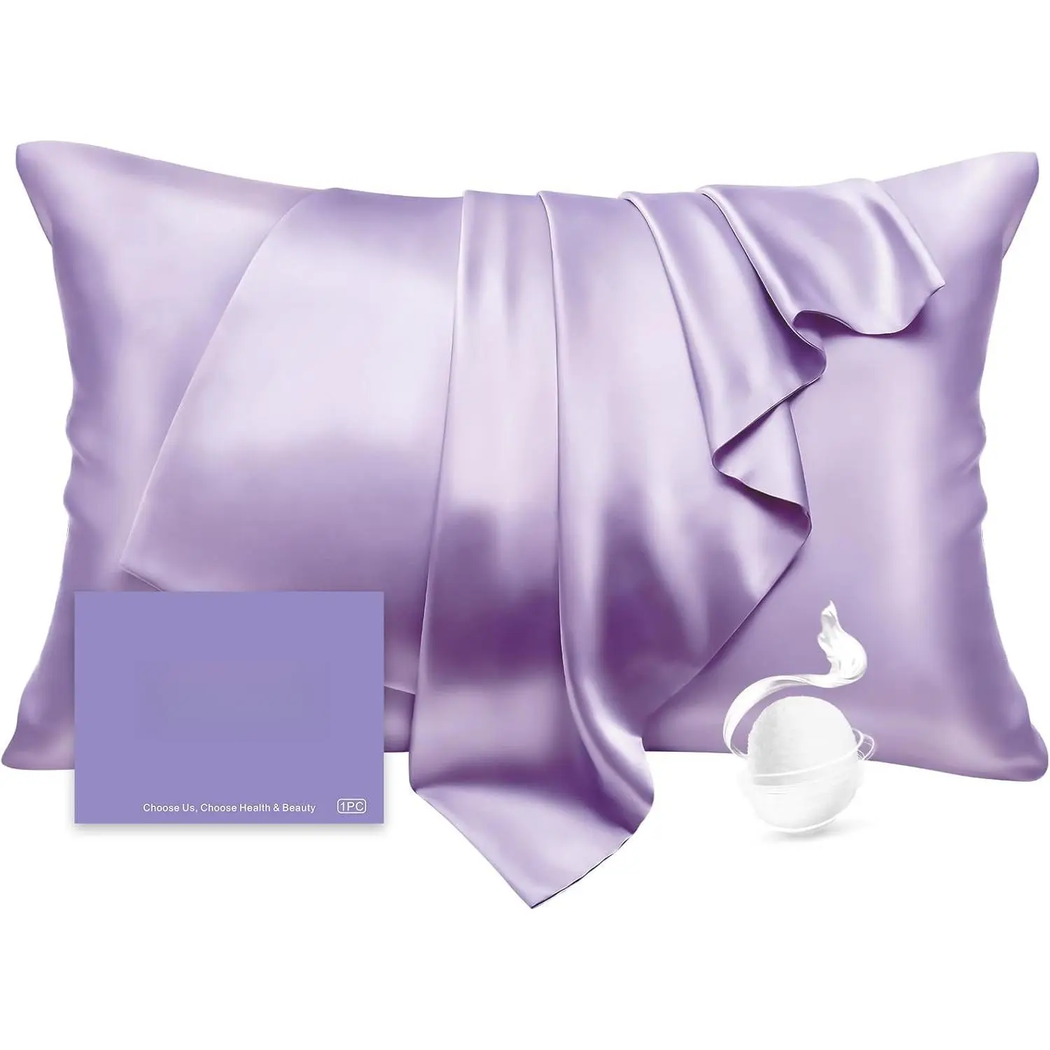 Silk Pillow Cases  Size Mulberry Silk Pillowcase for Hair and  22 Momme Highest Grade 6A Silk with  Zipper 20 x 30 Inches 1 count, Lavender