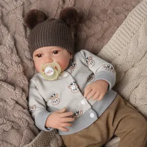 BABESIDE 20 "8 piece set of cloth body + vinyl limbs Non-gender-specific Lifelike Newborn Reborn Baby Doll with gift box and accessories suitable for Christmas New Year birthday presents and collections