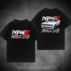 2025 New Dodge SRT V8 Muscle Car Hellcat DEMON Men's Printed T-shirt Breathable Sweat Absorbent High Quality Motorcycle T-shirt