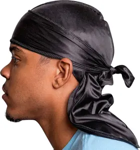 Superior Silk Durag Smooth  for Men & Women, Long Double Wide Straps, Outside Seam Triple Stitch Du Rag