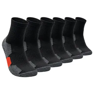 6 Pairs Men's Athletic Cushion Running Socks, Basketball Socks, Thickened, Quick-Drying, Breathable Sports Socks