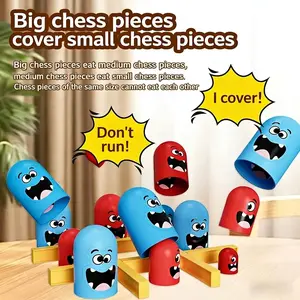 Tic Tac Toe Game for Kids, Educational Parent-Child Interactive Fun Toy, Nested Dolls Big Eats Small, Perfect Gift for Holidays, Board Games, Family Fun Game