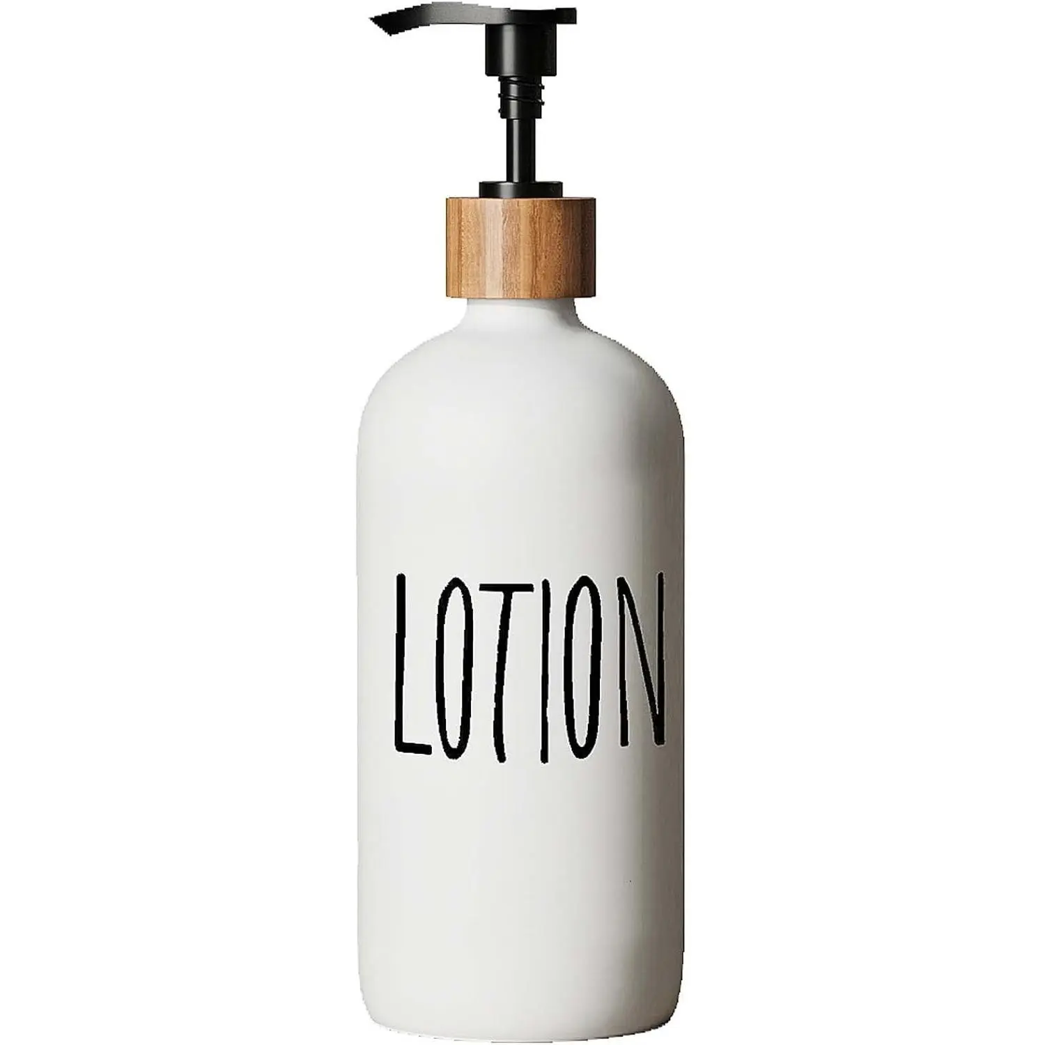 Glass Lotion Dispenser,Refillable Matte Black Hand Lotion Dispenser Suitable for Bedroom,Body or Hand Lotion Bottle Rustic Bedroom Decor