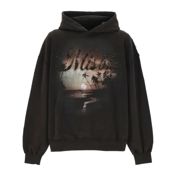Ksubi Sunset Graphic Hoodie, Beach Design, Vintage Inspired Streetwear, Trendy Unisex Pullover, Stylish Long Sleeve, Gift For Him, Hoodie For Men