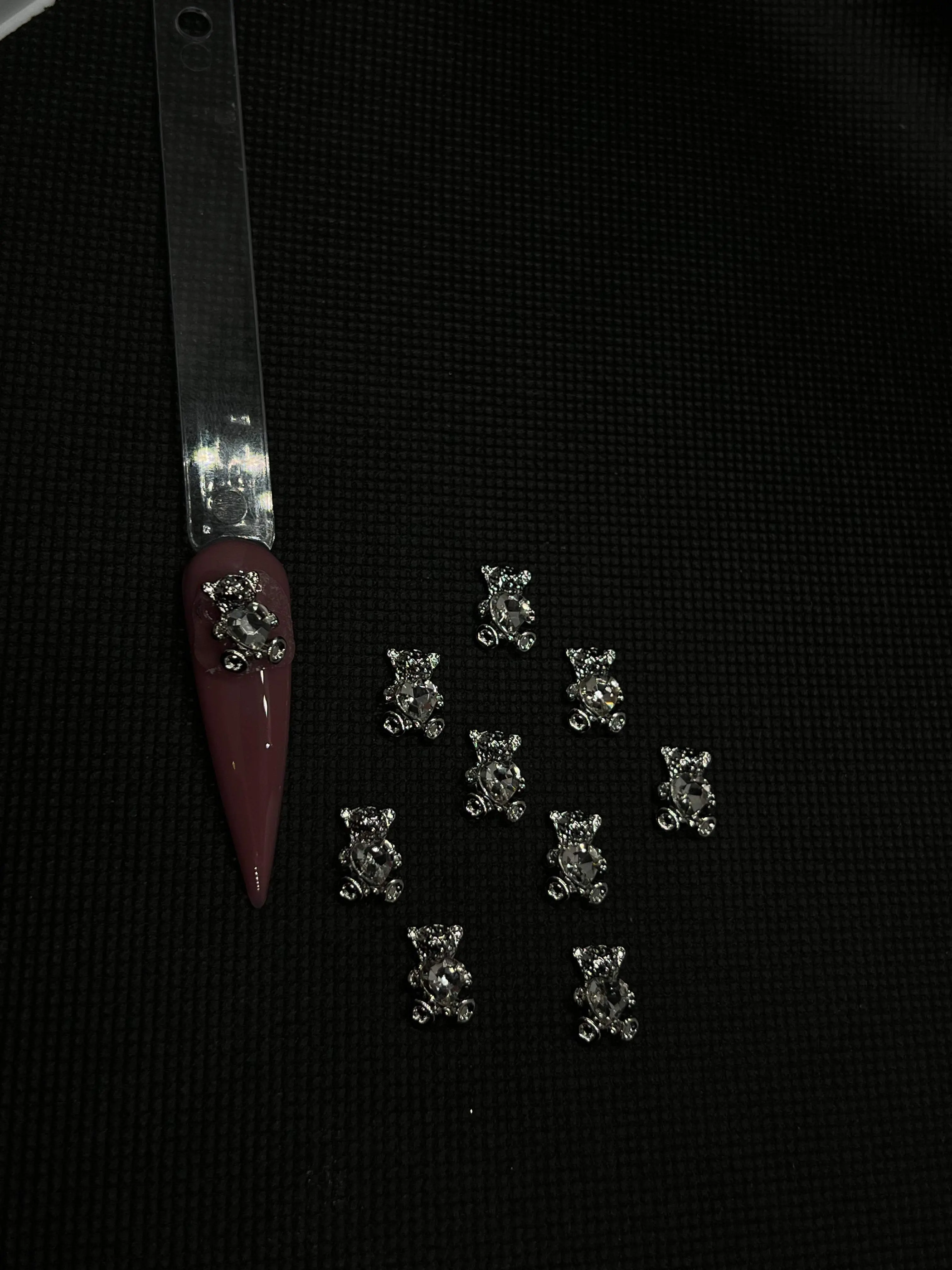 Silver Bear Charms 10pcs