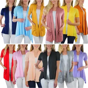 ToBeInStyle Women's Single And Multi-Pack Of Randomly Assorted Short Sleeve Cardigans