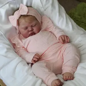 24 Inch 60cm Reborn Baby Girl Dolls, Soft Touch Body Hand Rooted Blond Curly Hair Painted 3D Skin Newborn Doll Toy, Christmas Birthday Gifts Easter Gift lovely year old girl gift first Realistic Silicone Weighted