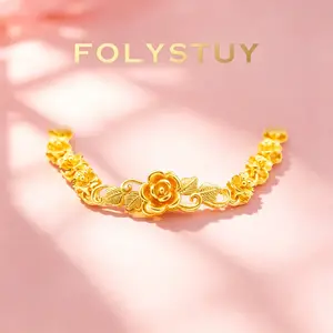FOLYSTUY(YNW10) Soft Romantic Plant Link Bracelet - 8mm Width, 20cm Length, Fashion Costume Jewelry Bracelet for Daily Wear, Bracelets, Plants